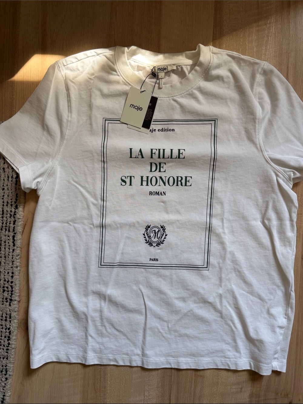 Maje White T-Shirt Book cover Brand New With Tag Size 1